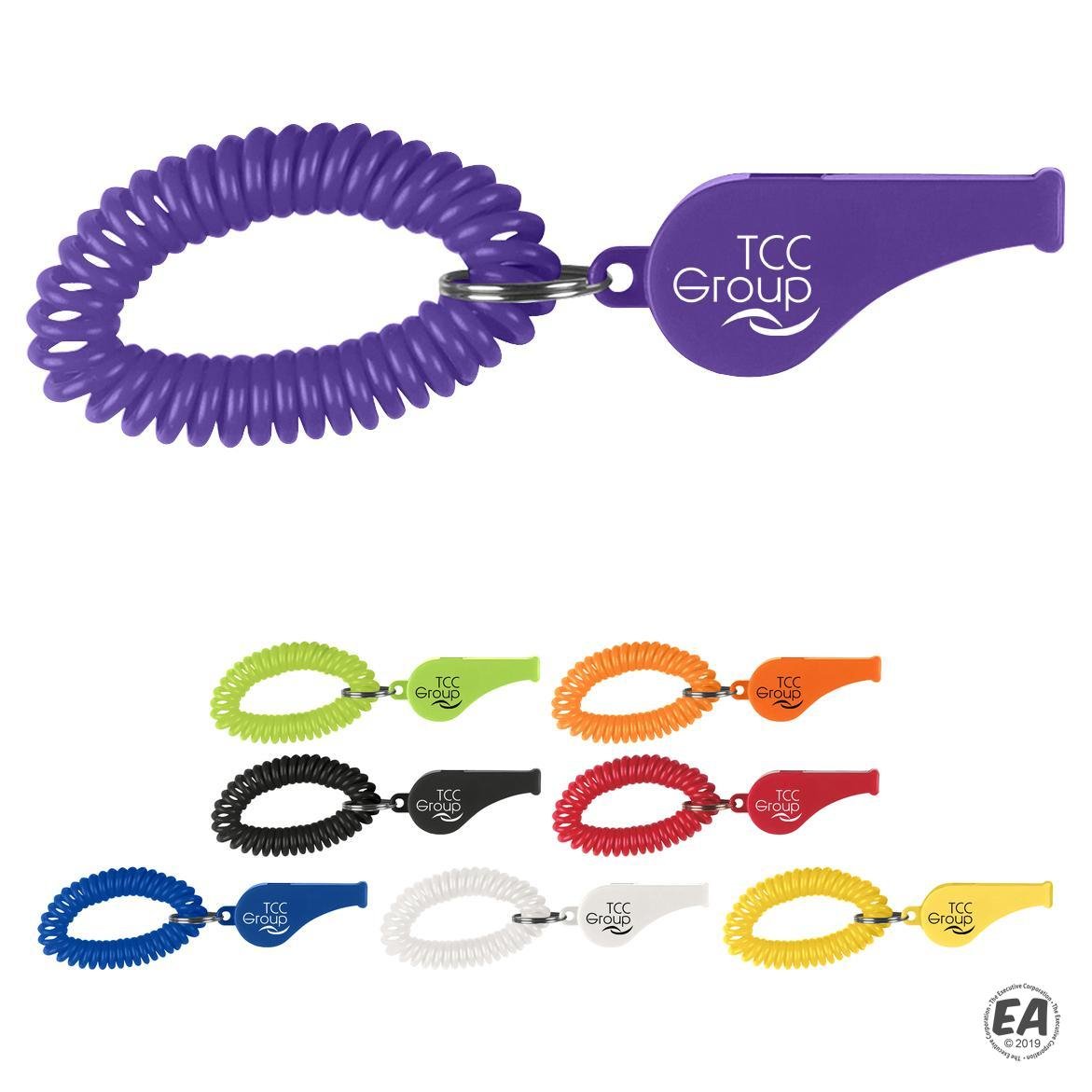 Whistle with Coil Key Chain