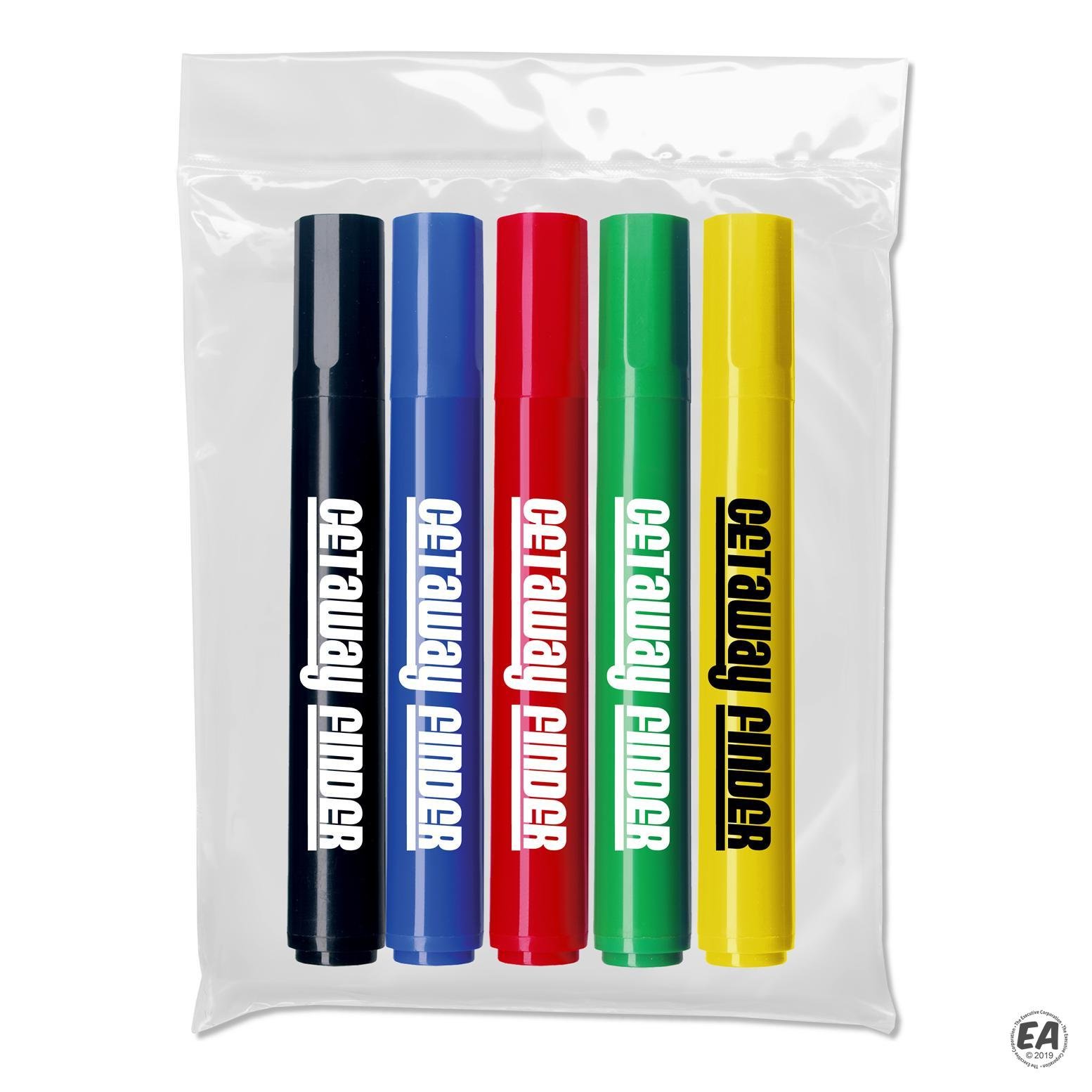 Liquimark 5-Pack Chisel Tip Permanent Markers
