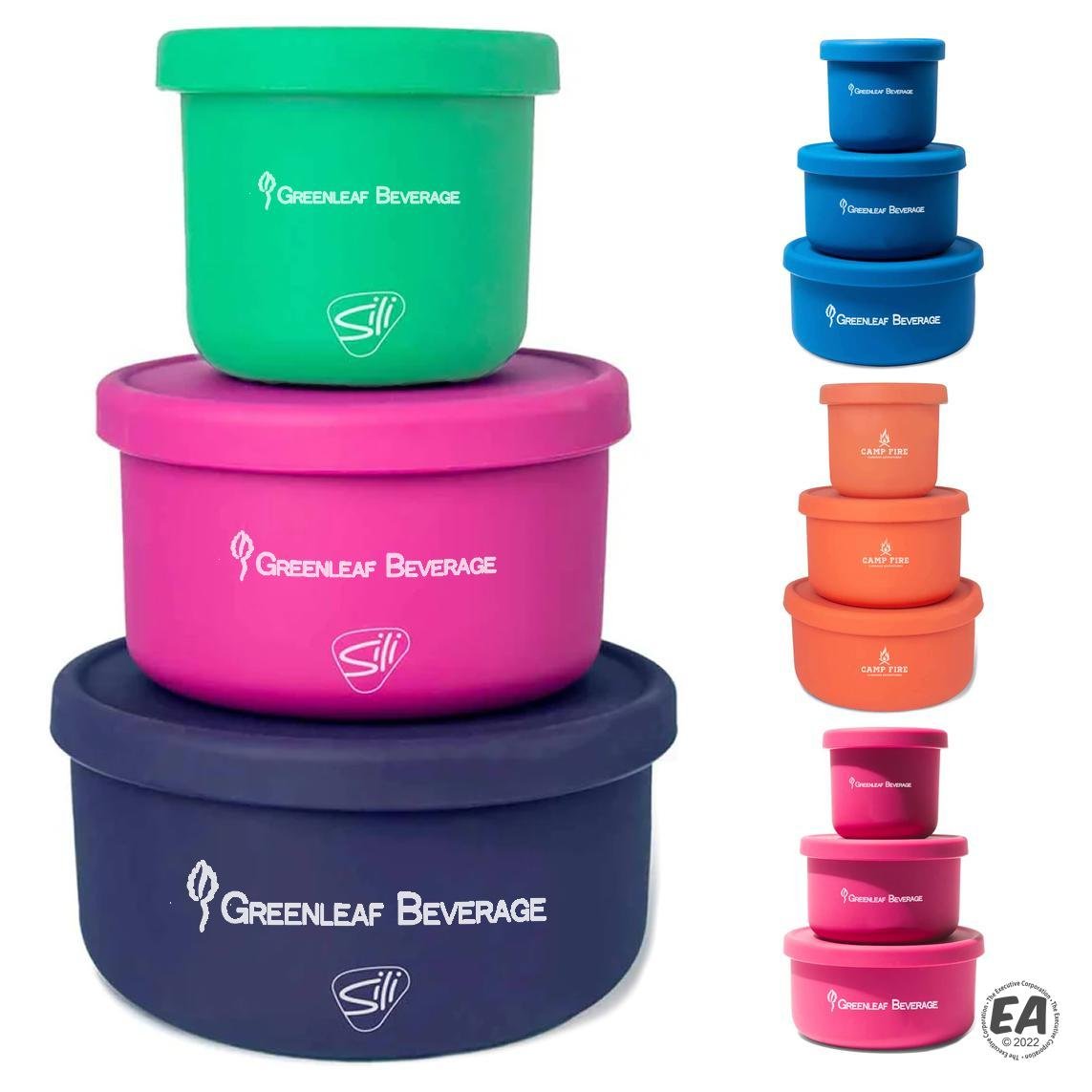 Silipint Lidded Bowl Food Containers 3-Piece Set