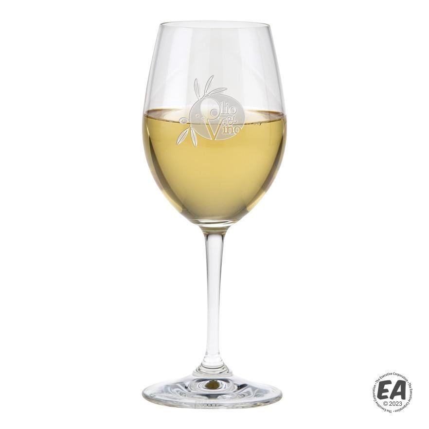 12 oz. Degustazione White Wine Glass with Deep Etching