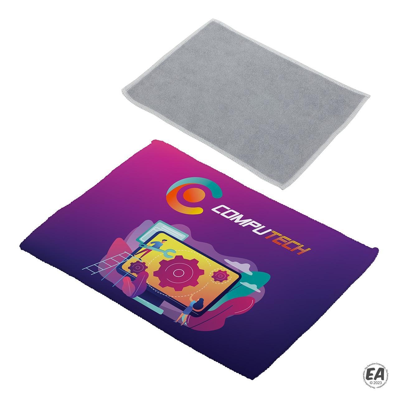 Quick Clean 5" x 7-1/8" Dual Sided Microfiber Cloth : Full Color