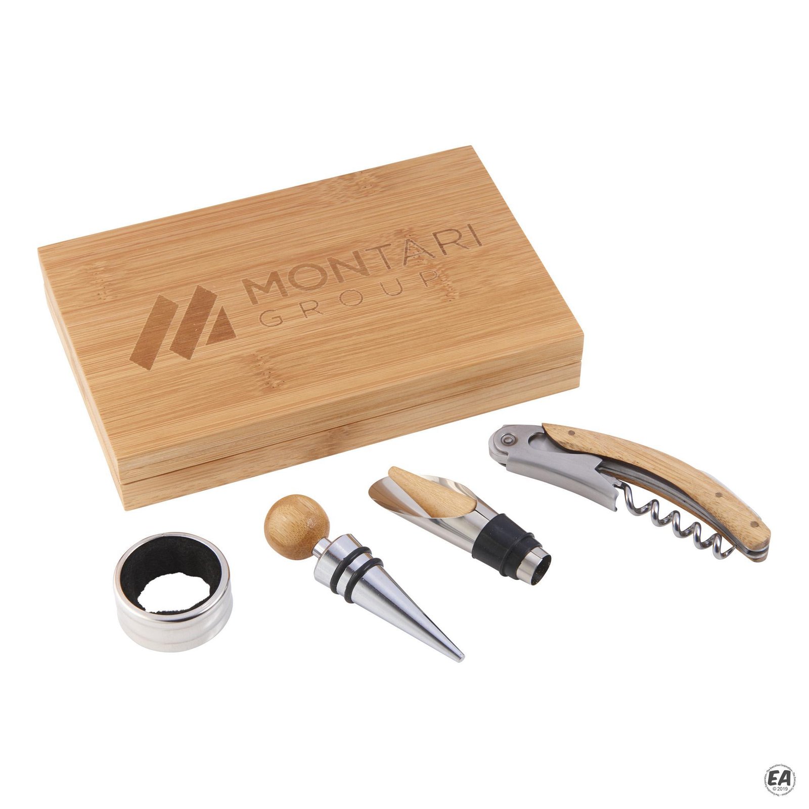 4 Piece Bamboo Wine Gift Set