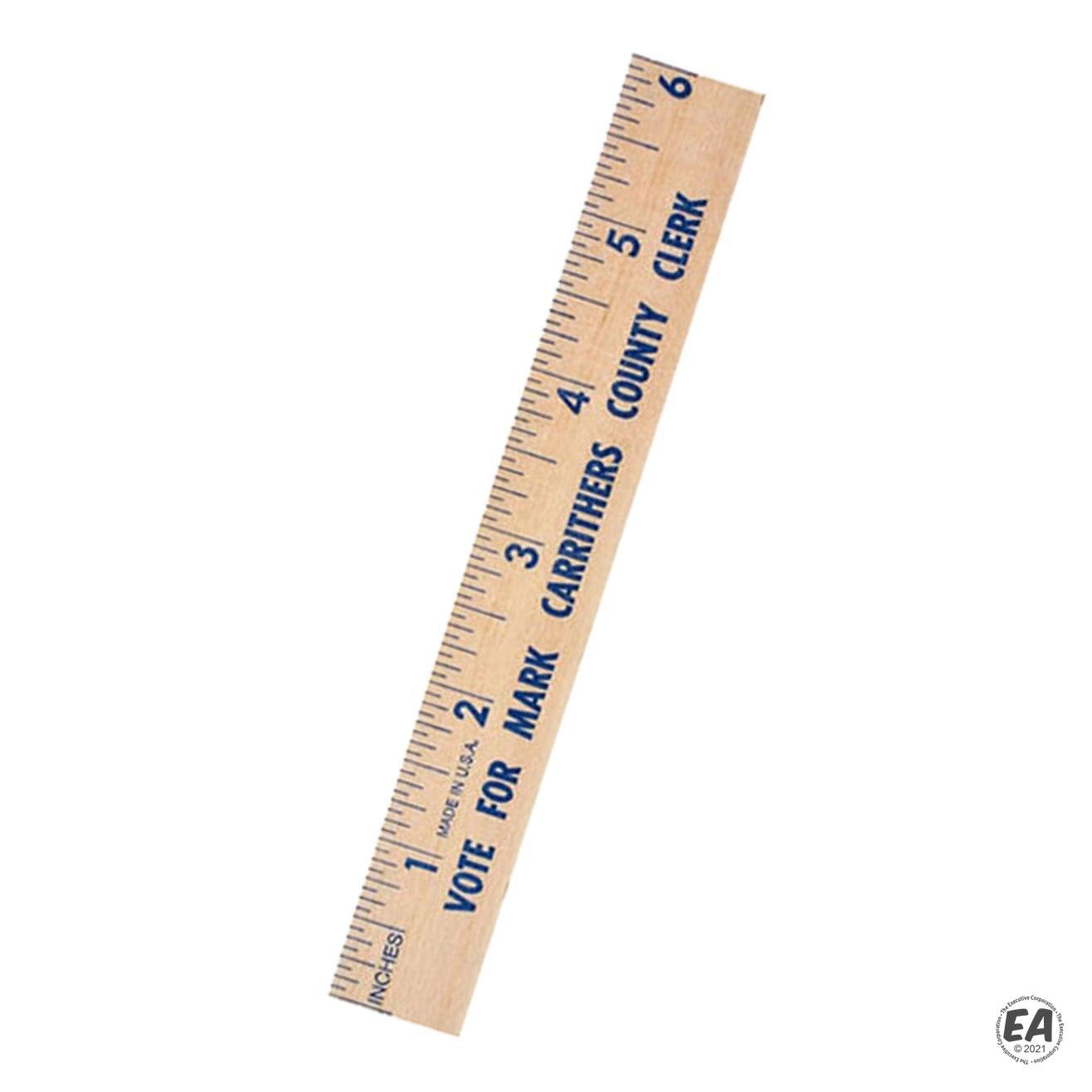 6" Natural Finish Flat Wood Ruler