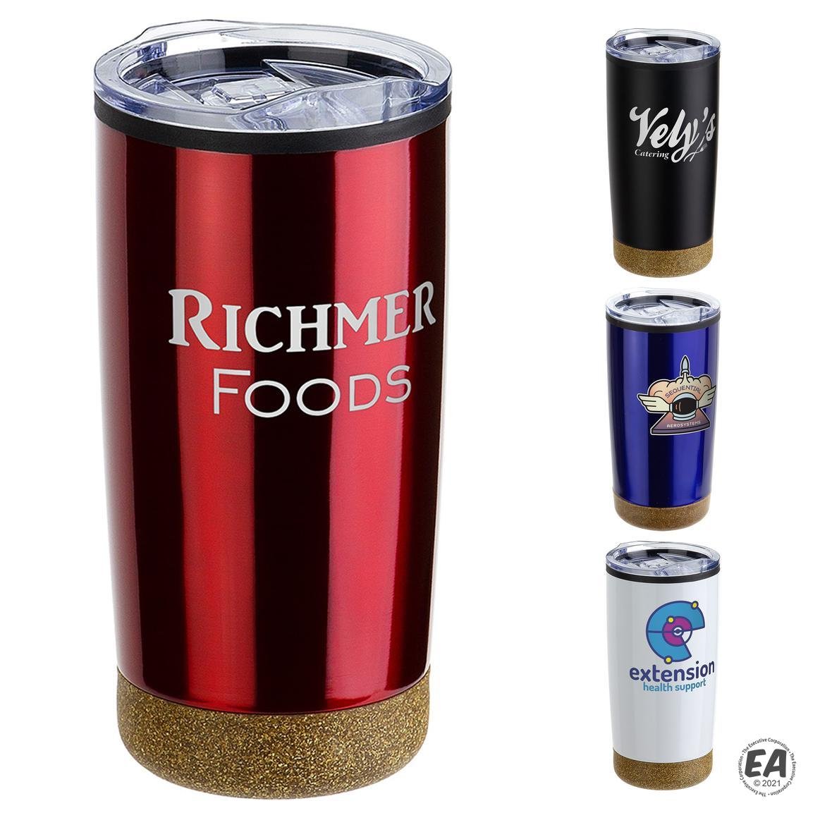 York 20 oz Stainless Steel/Plastic Liner Tumbler with Cork Base