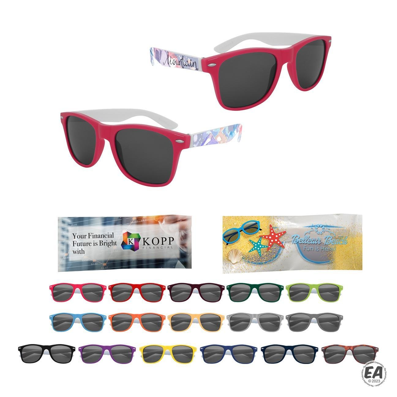 Full Color Colorblock Malibu Sunglasses