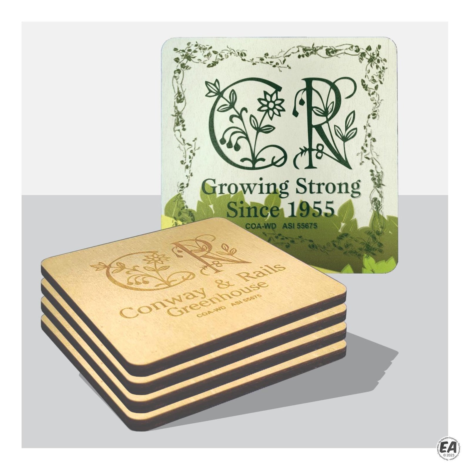 Versatile Baltic Birch Square Coasters (4-Pack)