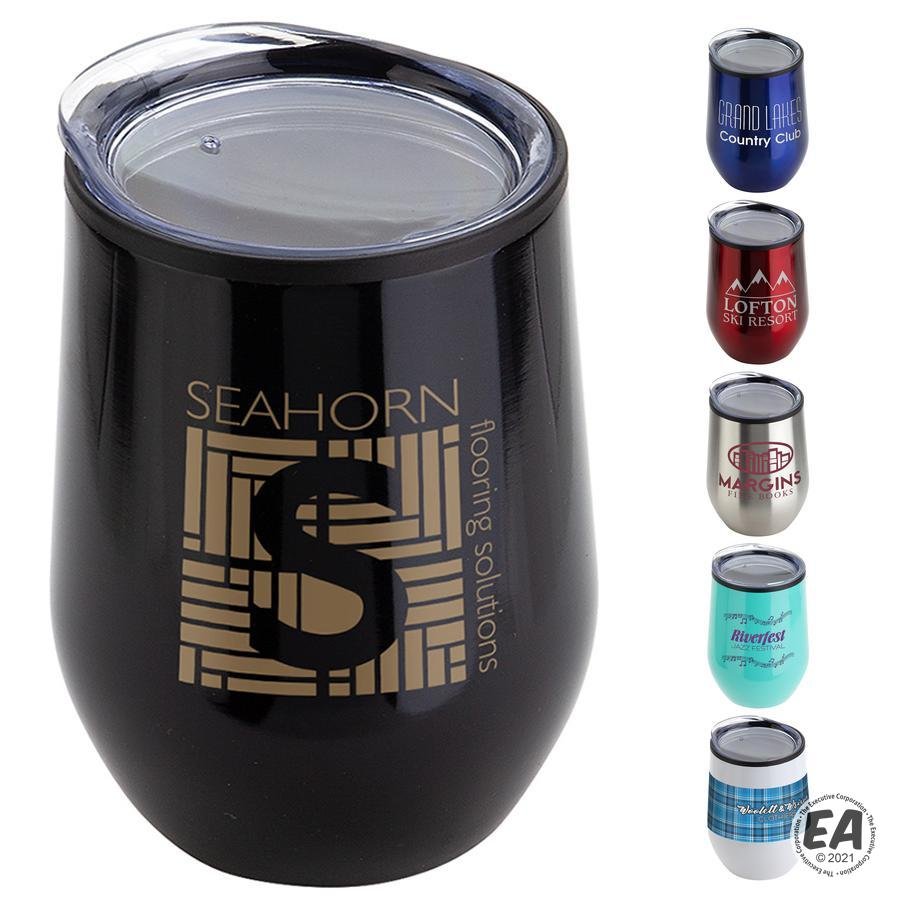 Onyx 12 oz Stainless Steel/Plastic Liner Wine Goblet