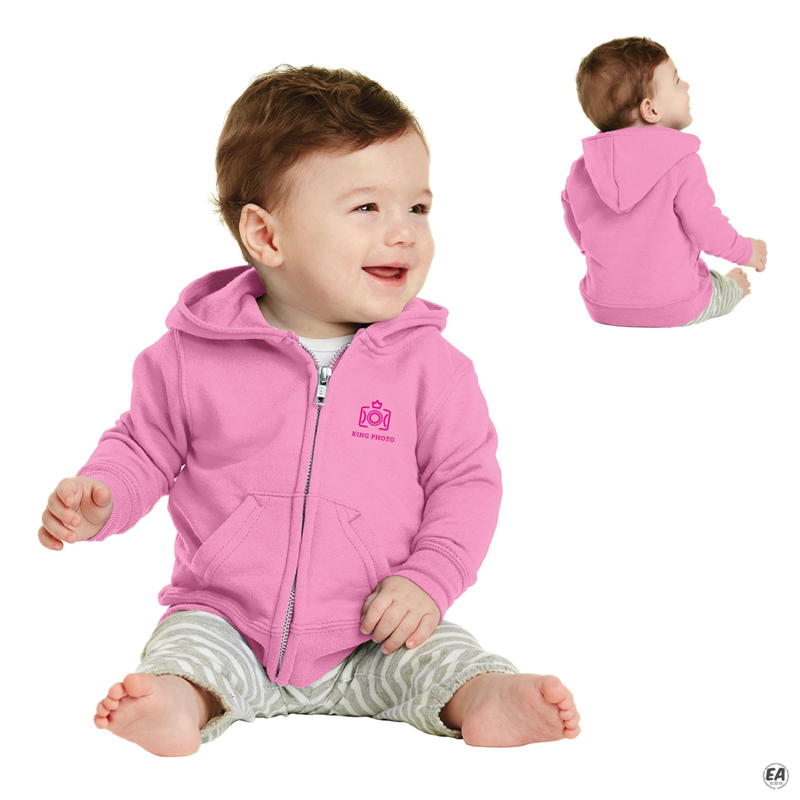 Port and Company CAR78IZH Infant Core Fleece Full-Zip Hooded Sweatshirt