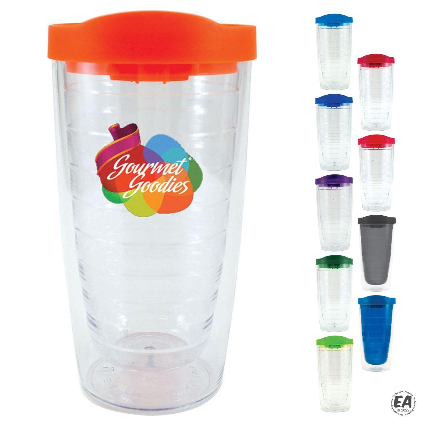 16 oz. Orbit Double Wall Plastic Tumbler with Lid