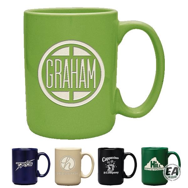 15 oz. Atlas Coffee Mug with Deep Etching