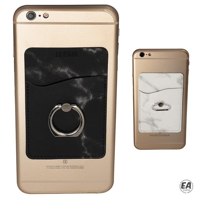 Leeman Marble Card Holder with Metal Ring Phone Stand