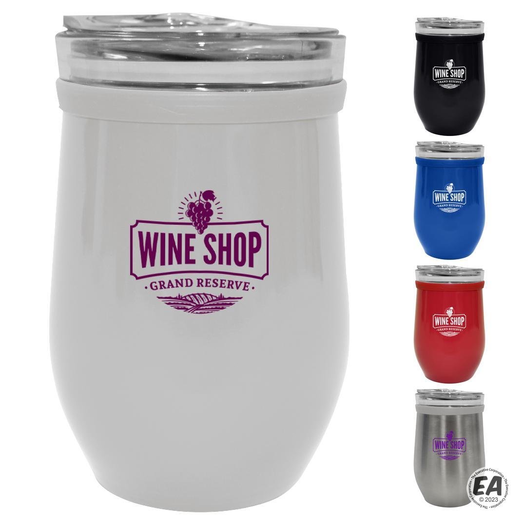 8 oz. Glass And Stainless Steel Wine Tumbler