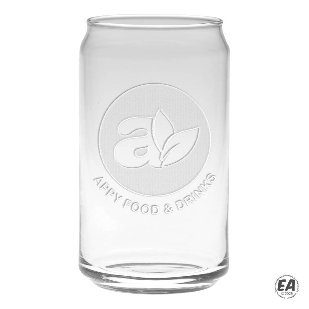 16 oz.Deep Etch Soda Can Glass