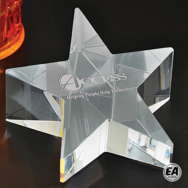 Rising Star Glass Paperweight