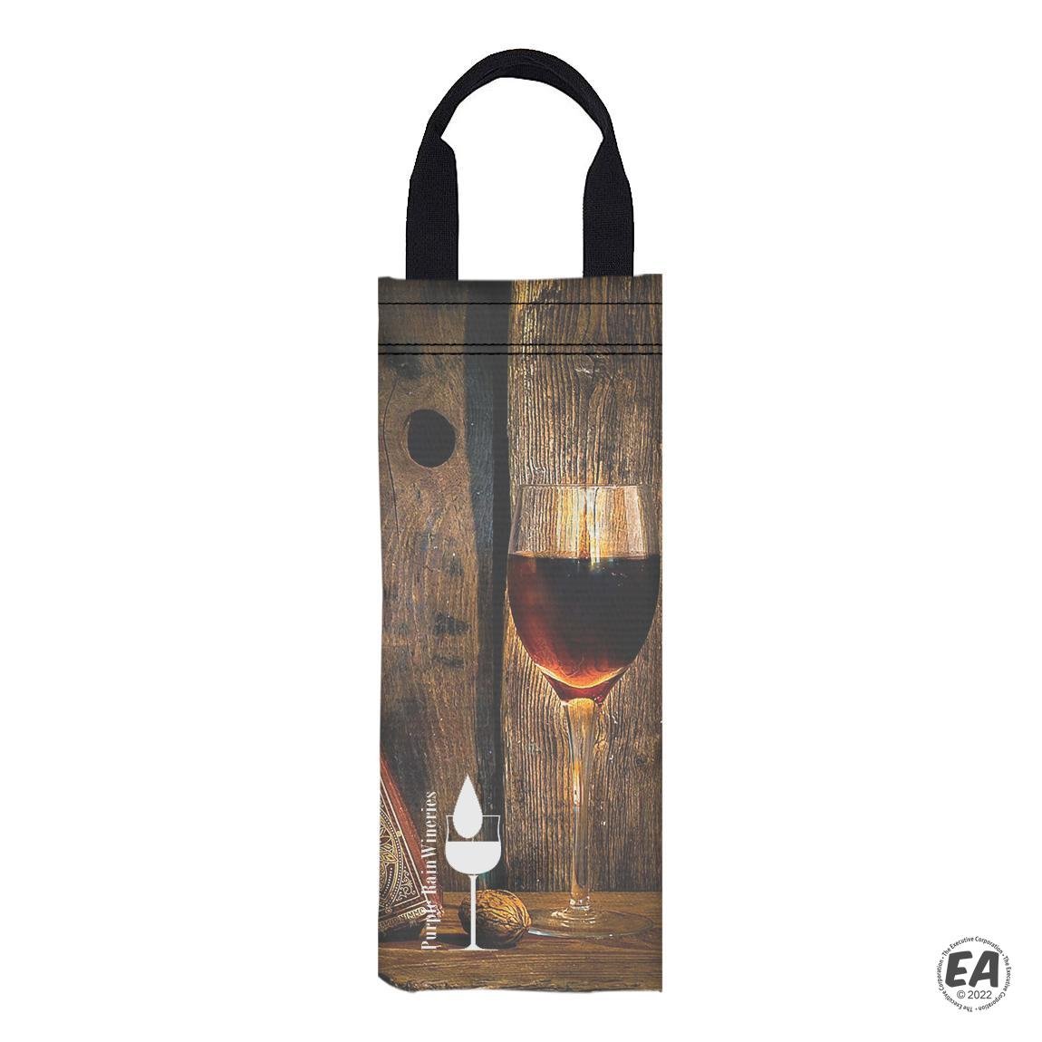 Full Color Canvas Wine Tote Bag 6x16