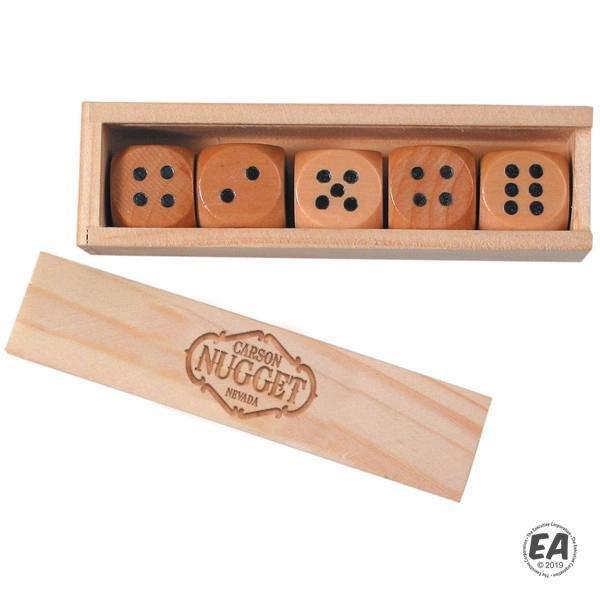 Wooden Dice in Box Gift Set