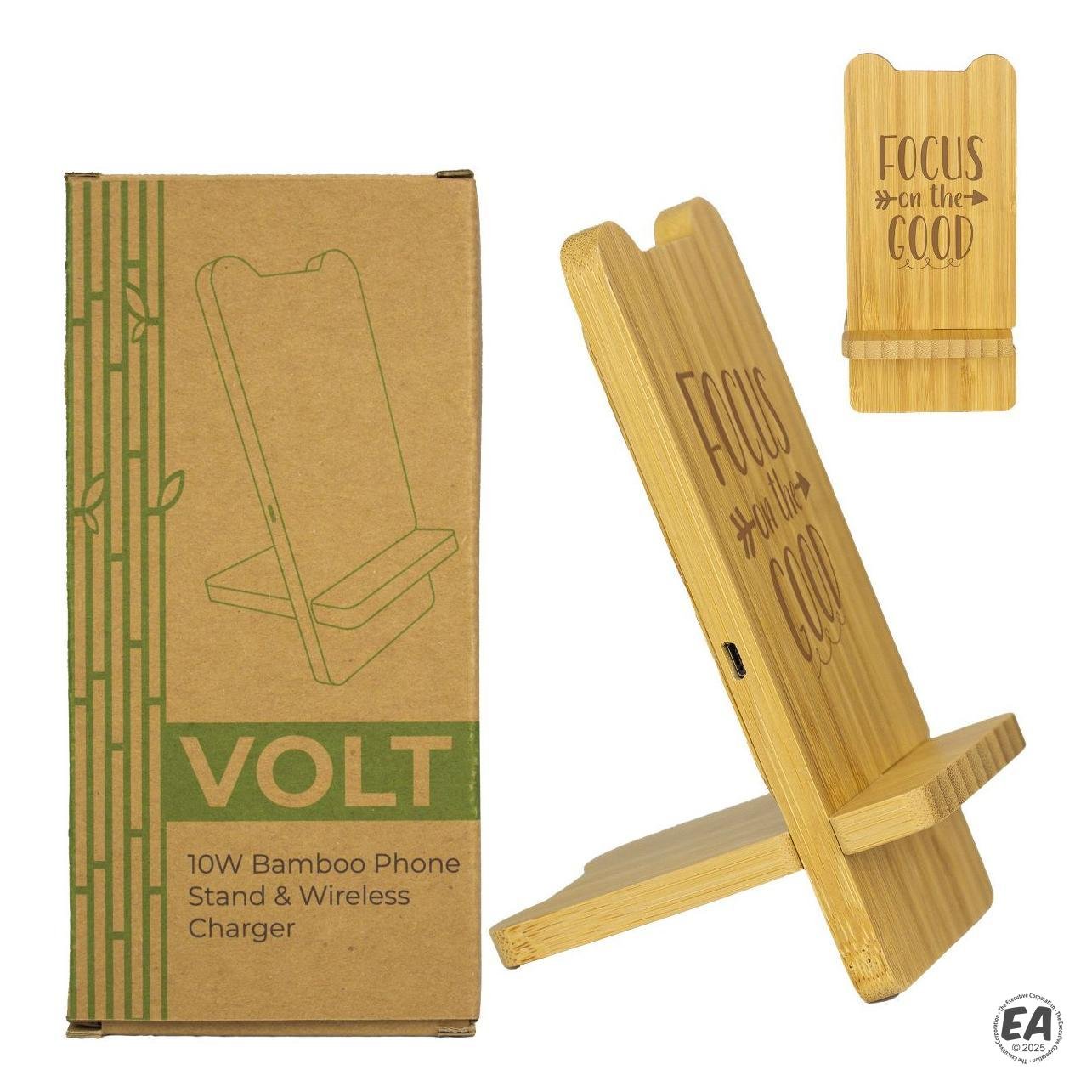 Volt 10w Bamboo Phone Stand Wireless Charger