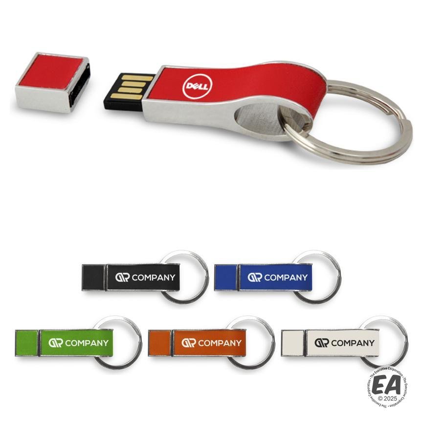 Plainfield Mini Curved Leather Bound USB Drive 128MB