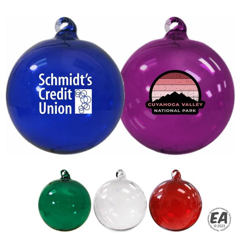 3" Hand Blown Glass Ornament
