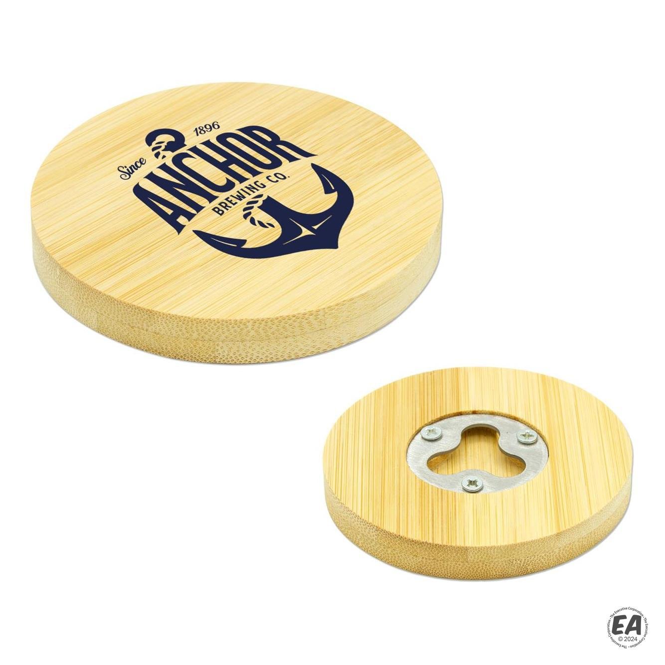 Bamboo Coaster Bottle Opener