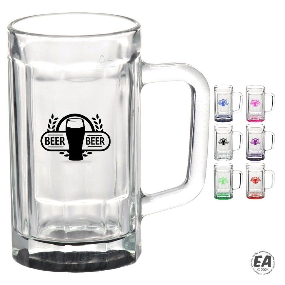 15 oz. Sports Fan Glass Beer Mug