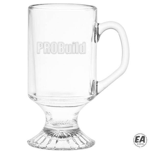 10 oz. Irish Glass Coffee Mug with Deep Etching