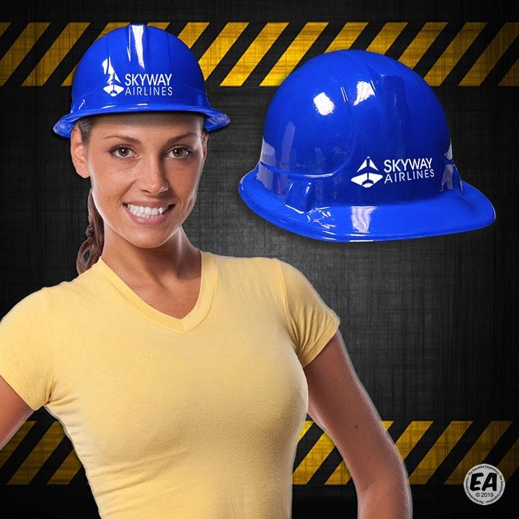 Blue Plastic Novelty Construction Hat