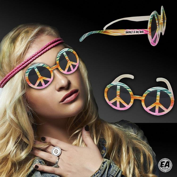 Tie Dye Peace Sign Sunglasses