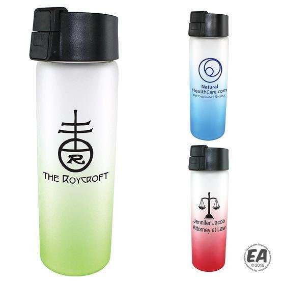 20 oz. Halcyon Frosted Glass Bottle with Flip Top Lid