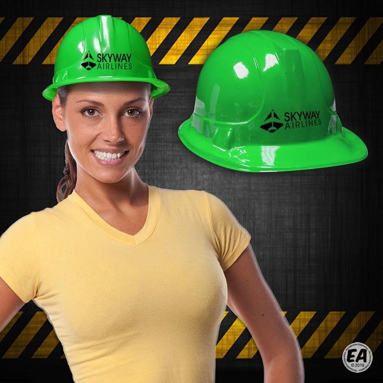 Green Plastic Construction Hats