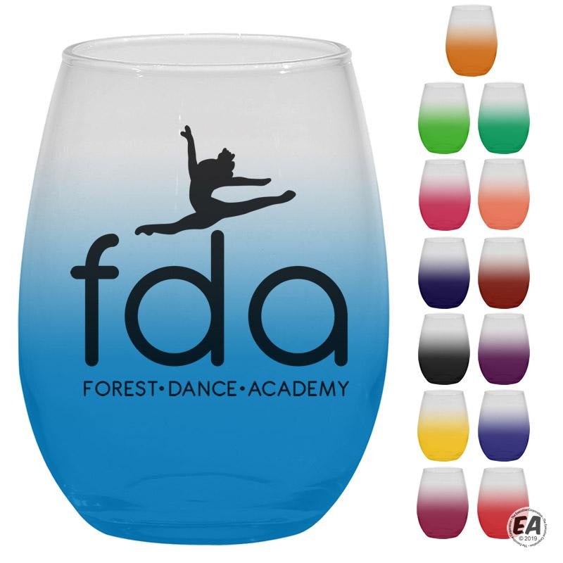 15 oz. Stemless White Wine Glass with Frosty Blend Spray