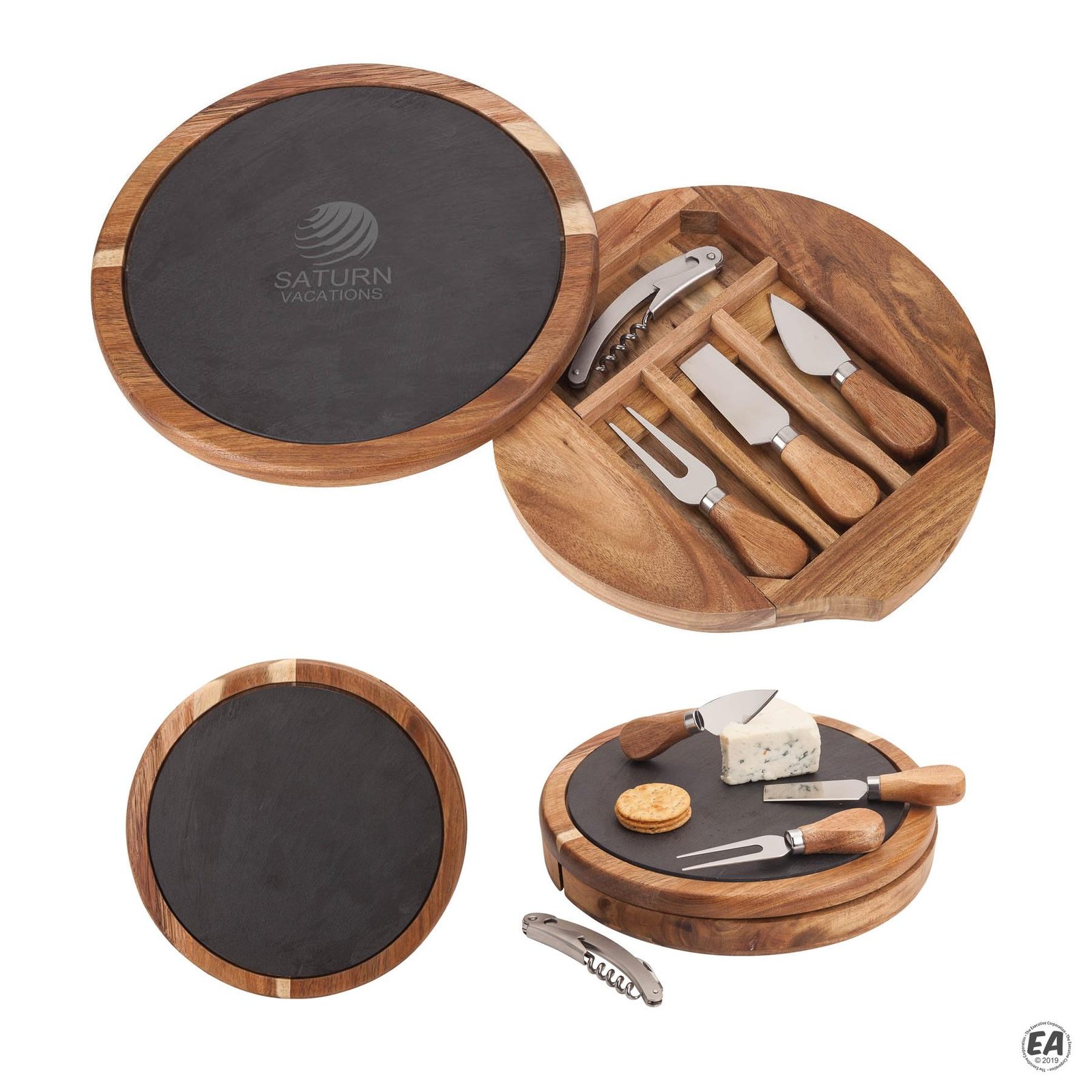 Essentials EH4358 Normandy Swivel Base Cheese/Wine Set