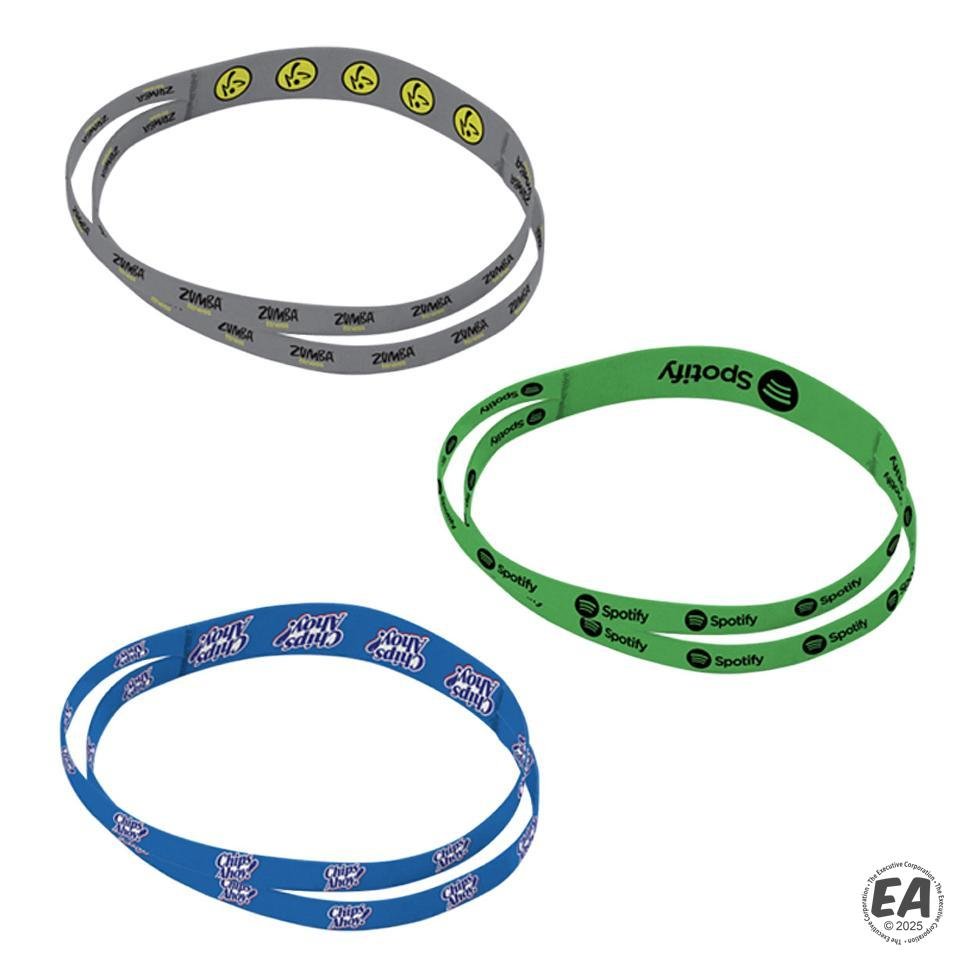 1" Dye-Sublimated Stretchy Elastic Headband with two 1/2" Bands