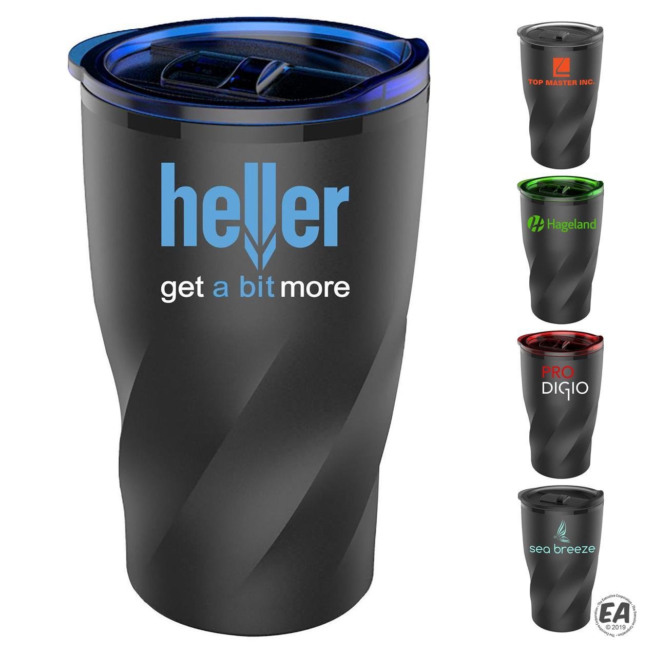 14 oz Black Stainless Steel Twisting Tumbler