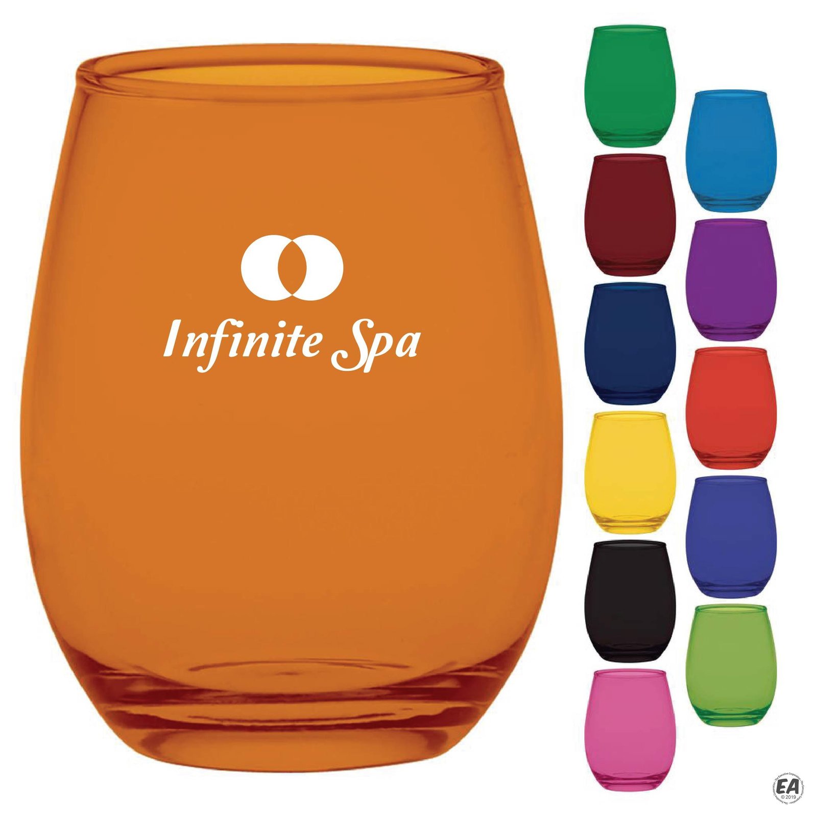 12 oz. Stemless Wine Glass with Full Body Spray