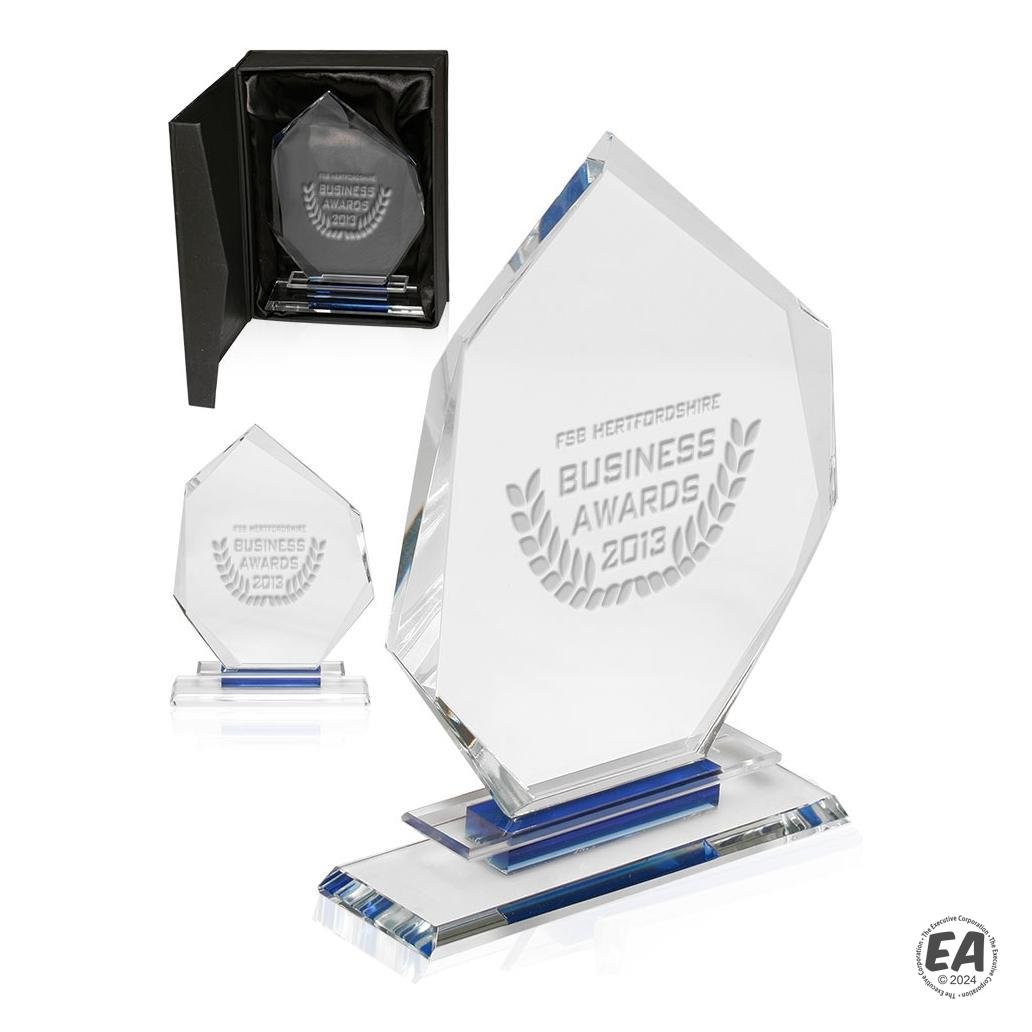 Slanted Heptagon Glass Trophies