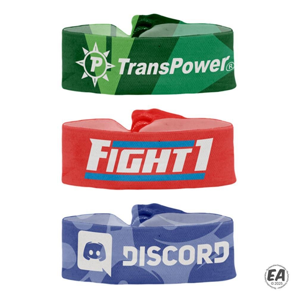 3/4" Dye-Sublimated Elastic Fold-Over Wristband