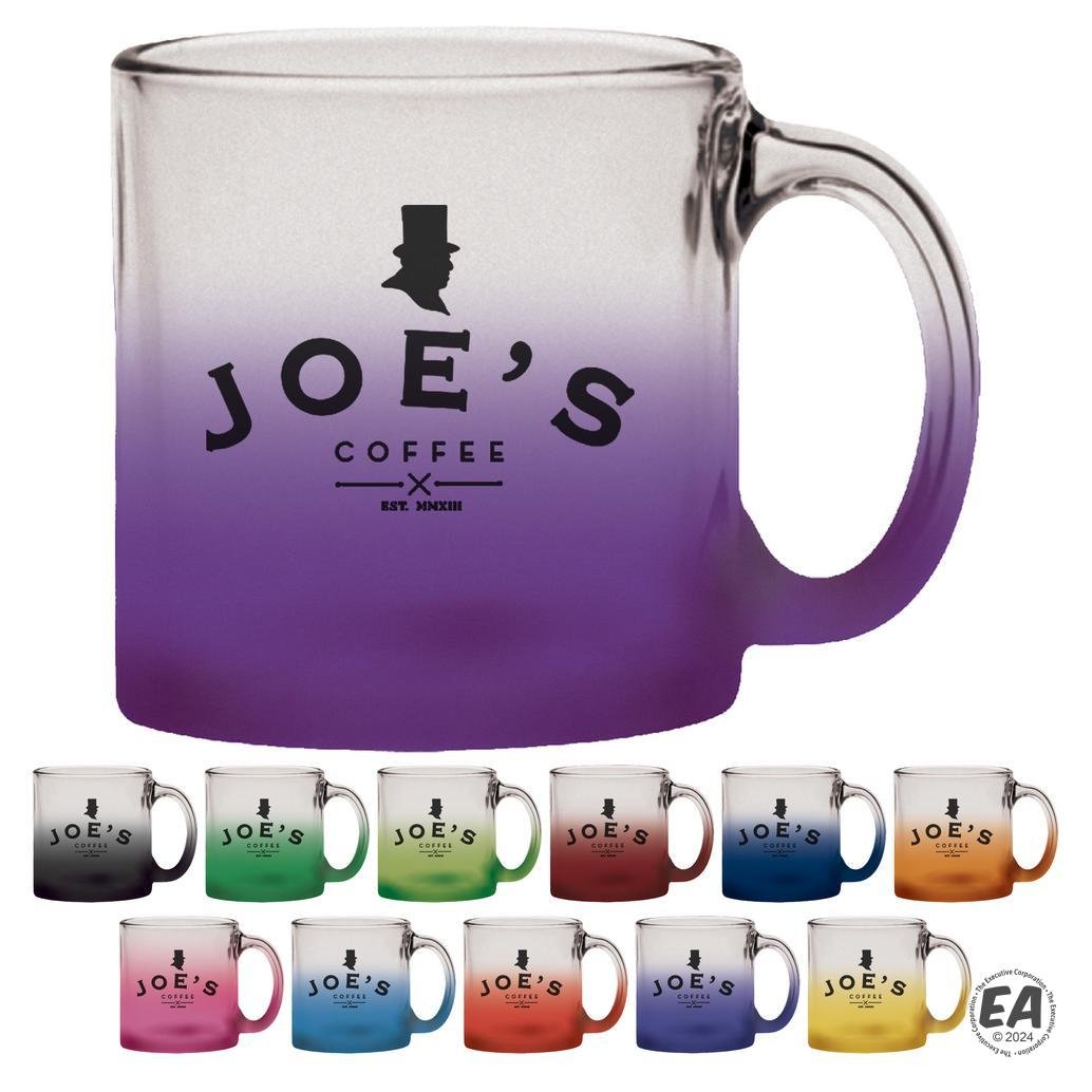 13 oz. Clear Glass Coffee Mug with Frosty Blend Spray