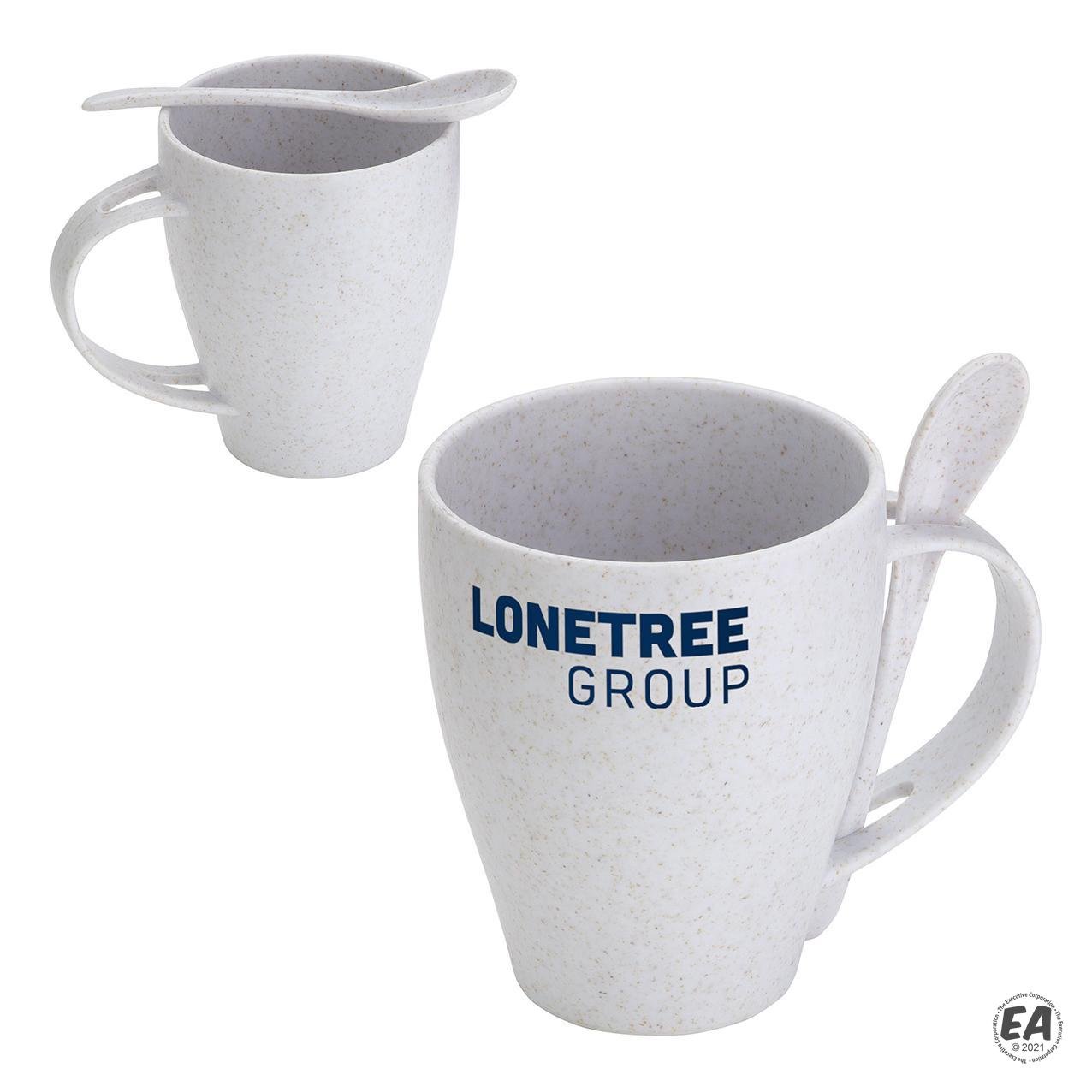 Sip 'N Stir 12 oz Bamboo/PolyPro Mug with Spoon