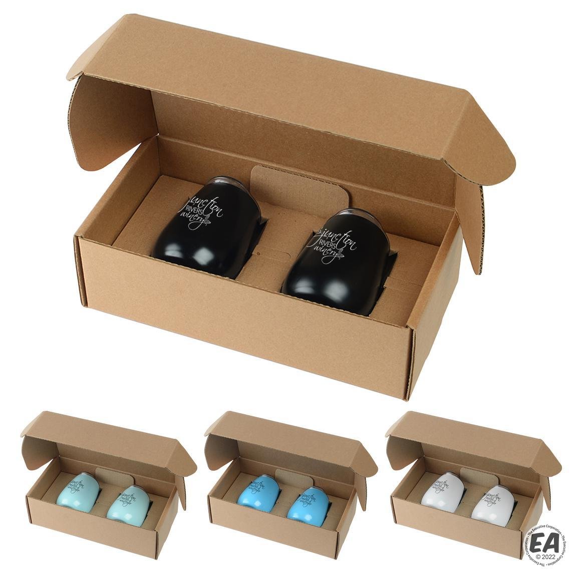 10 oz Stemless Wine Tumblers 2-Pack Mailer Gift Set