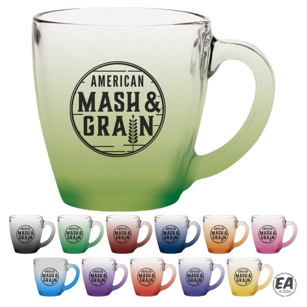 16 oz. Clear Glass Bistro Coffee Mug with Frosty Blend Spray