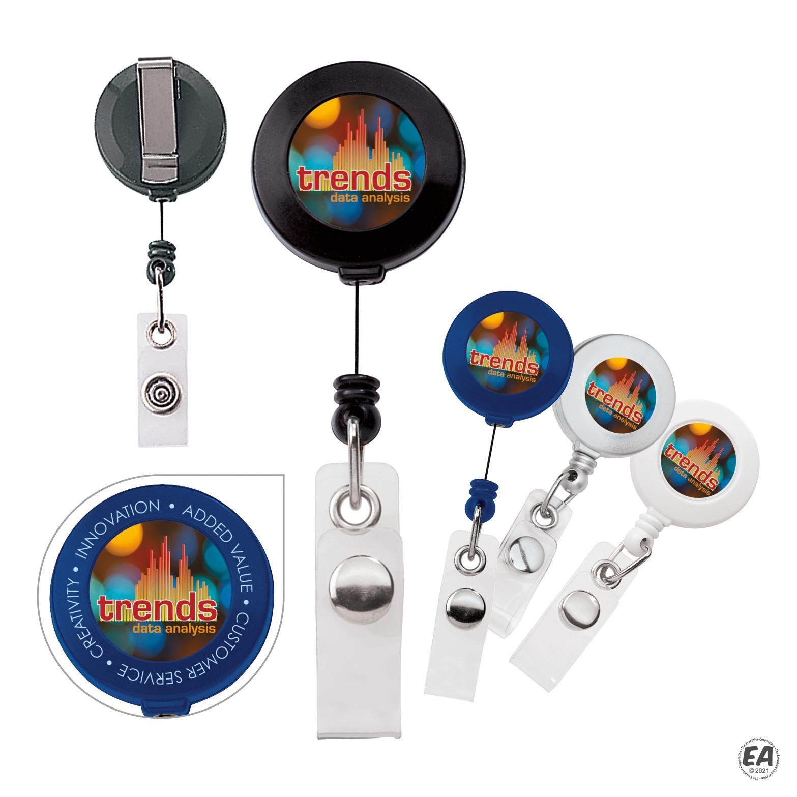 Round Retractable Badge Holder