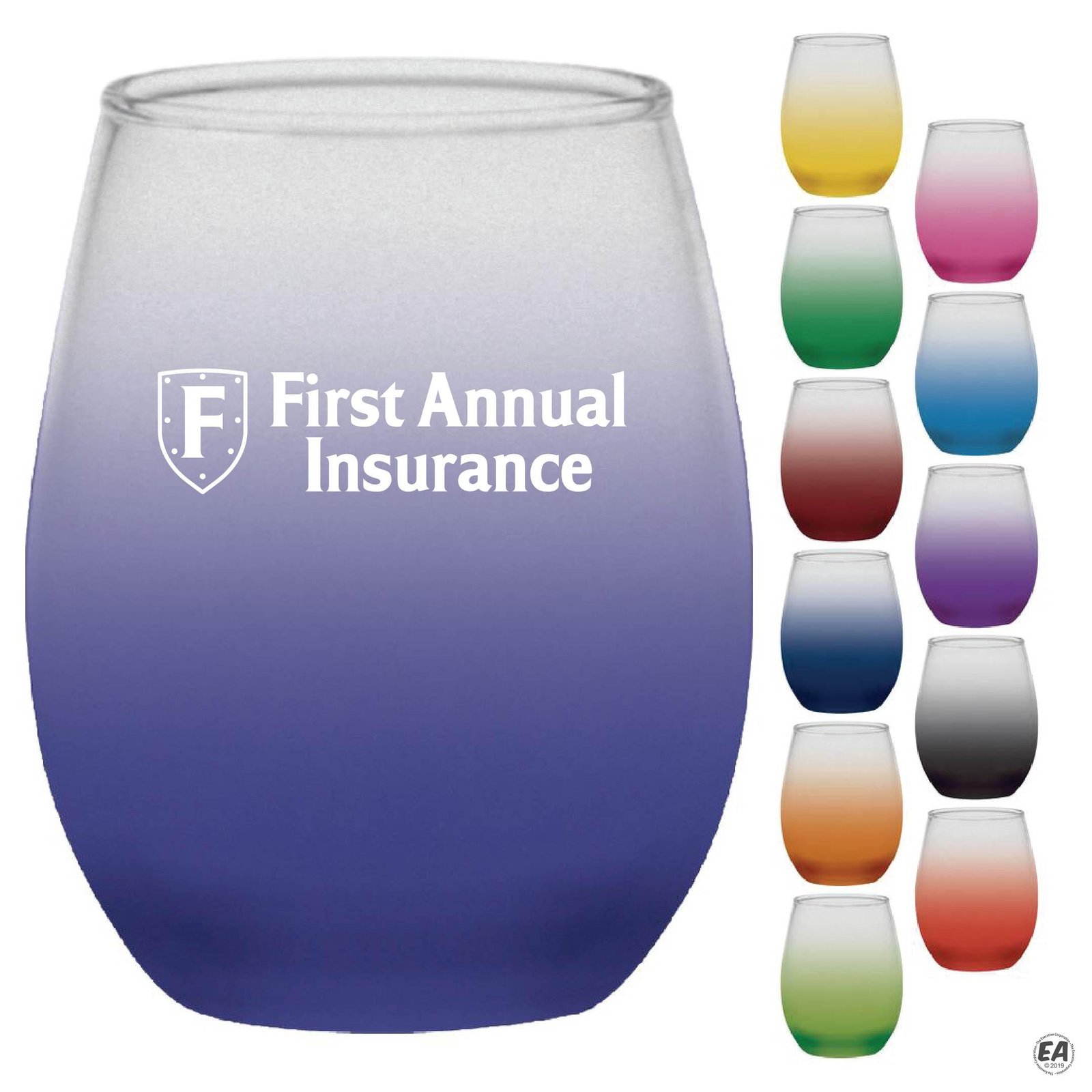 12 oz. Stemless Wine Glass with Frosty Blend Spray