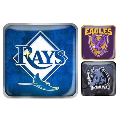 Full Color Epoxy Lapel Pins - Square with Rounded Corners 0.75" x 0.75" - Quick Turn