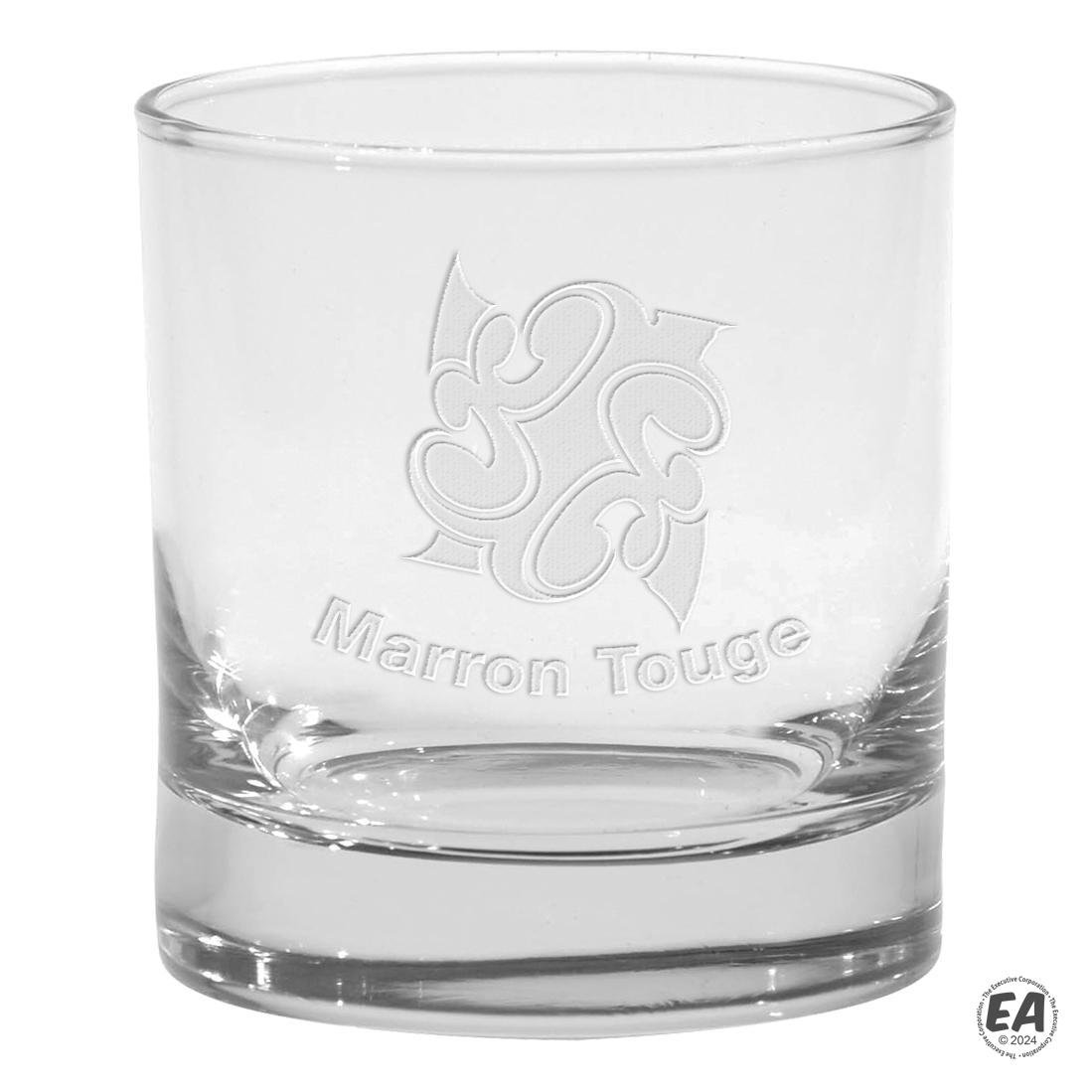8 oz. Executive "On the Rocks" Bar Glass with Deep Etching