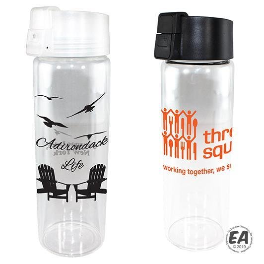 20 oz. Durable Clear Glass Bottle with Flip Top Lid