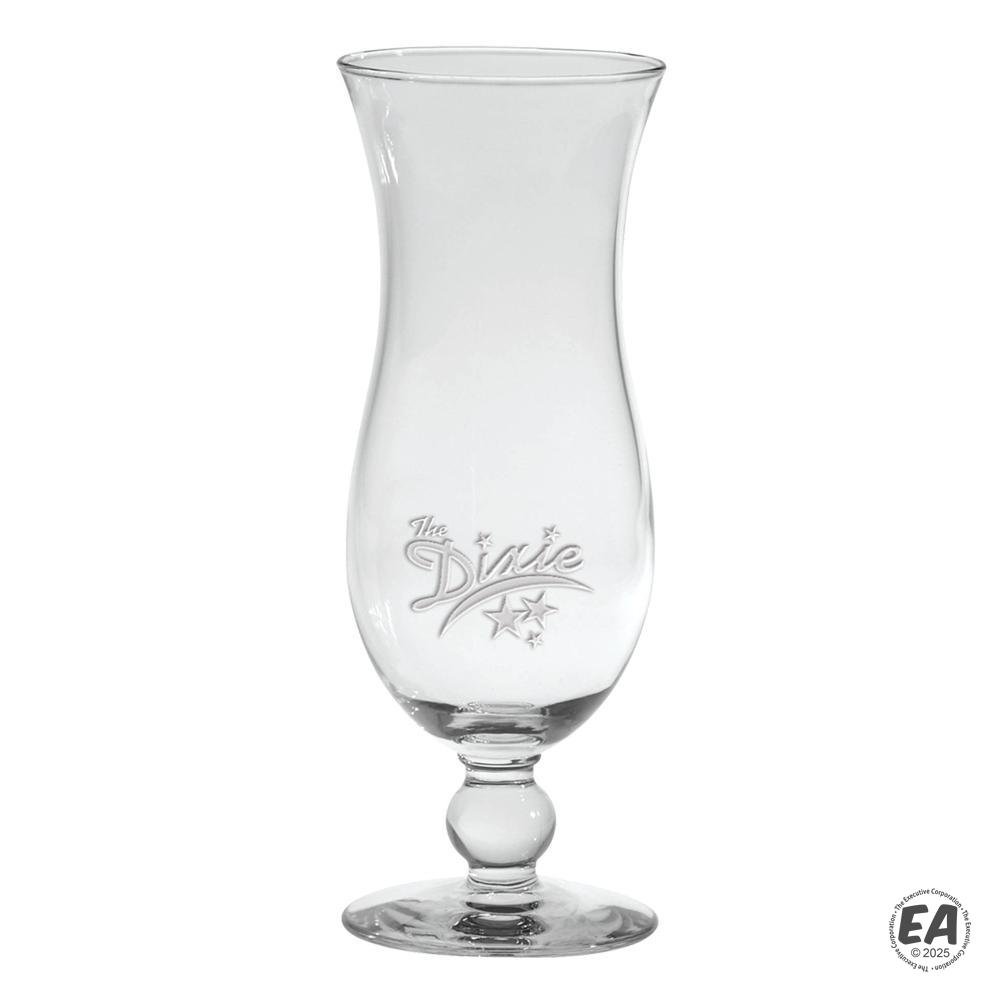 15 oz. Footed Hurricane Vase - Deep Etched